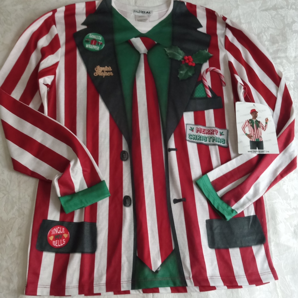 Faux Real Santa's Helper Costume Shirt